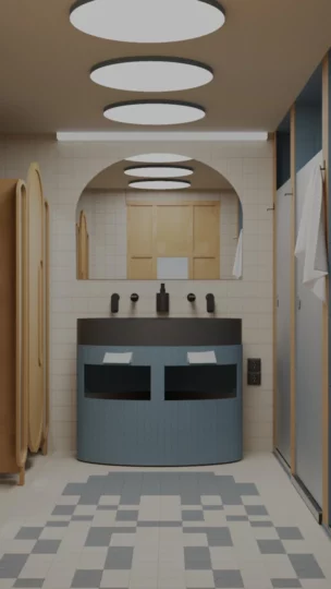 Mens restroom - jellyfish co-living capsule hotel batumi